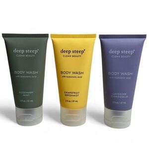Deep Steep Body Wash Trio (Set of 3) Hyaluronic Acid Clean Beauty New